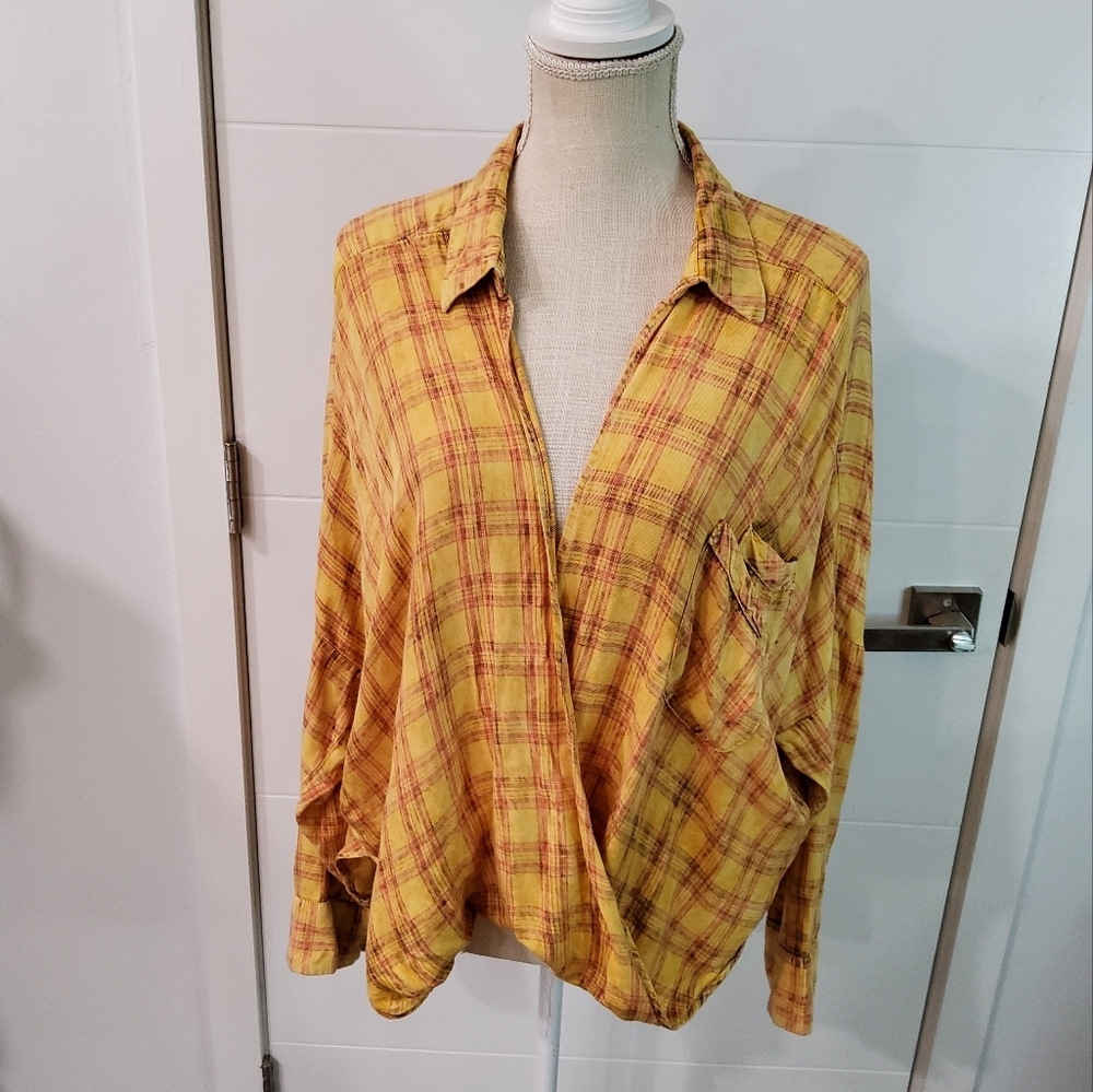 PLANET Wrap Plaid Shirt Size M